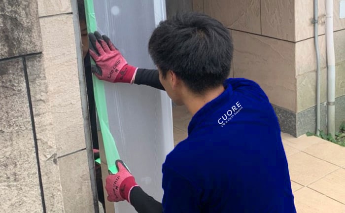 傷がつかないようにしっかり養生